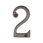 M Marcus Heritage Brass Numeral 2 - Face Fix 76mm Traditional font